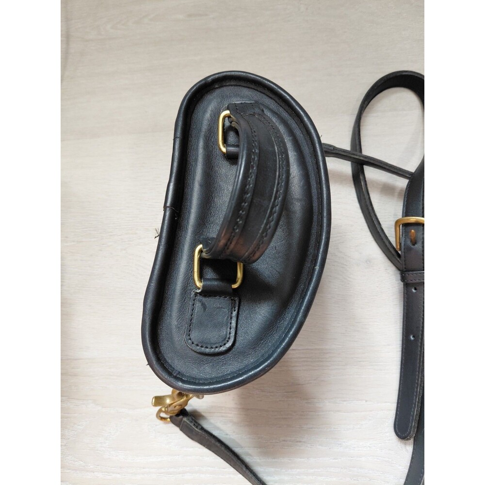 Vintage Coach Navy Blue Leather Trail Bag  Brass Hardware Detachable Strap USA - Picture 11 of 16